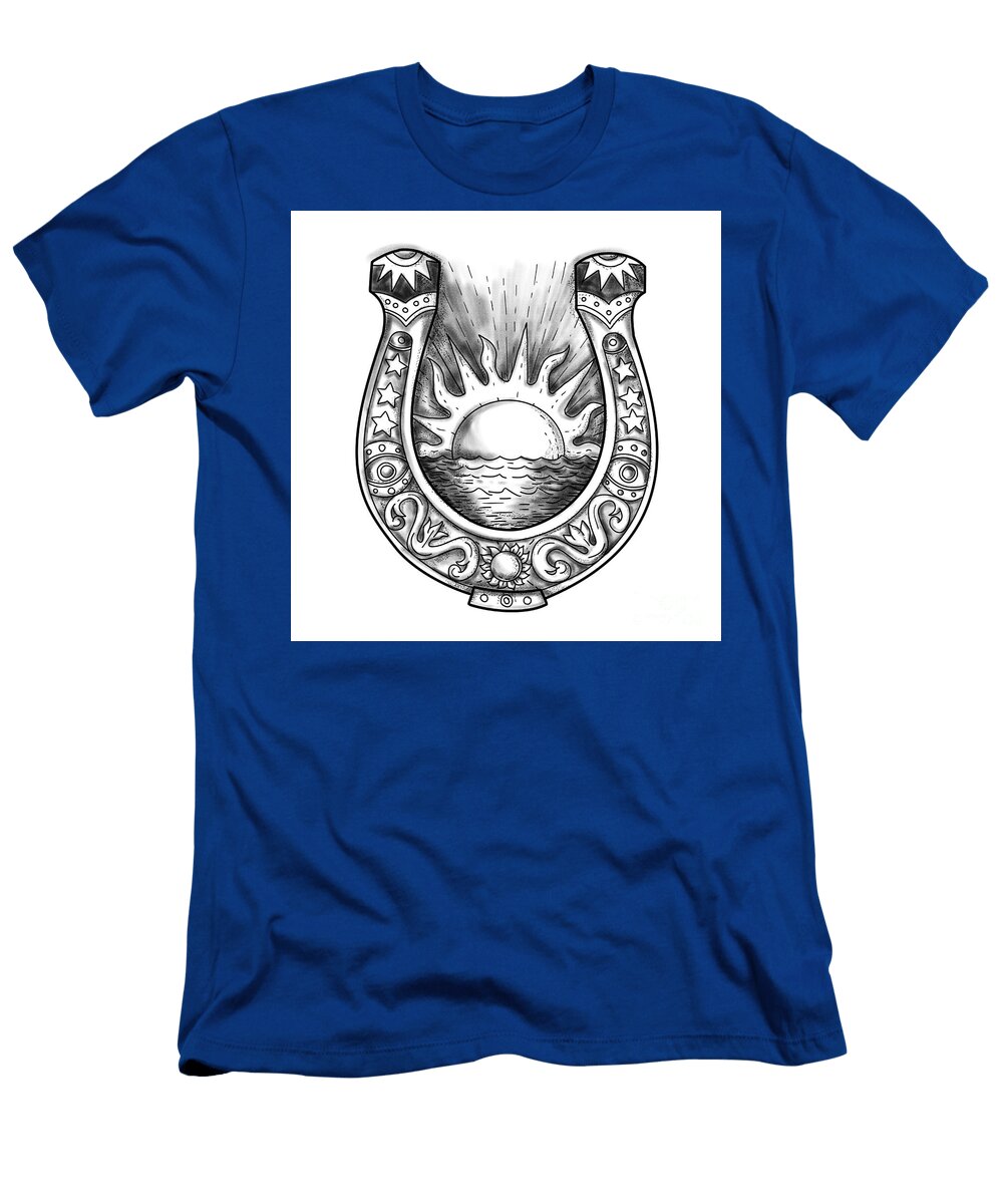 Horseshoe Sun and Sea Tattoo Aloysius Patrimonio T-Shirt
