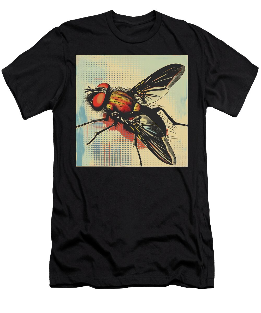 Housefly Close Up Detail Comic Book Panel 137 Mad Paperairplanes T-Shirt