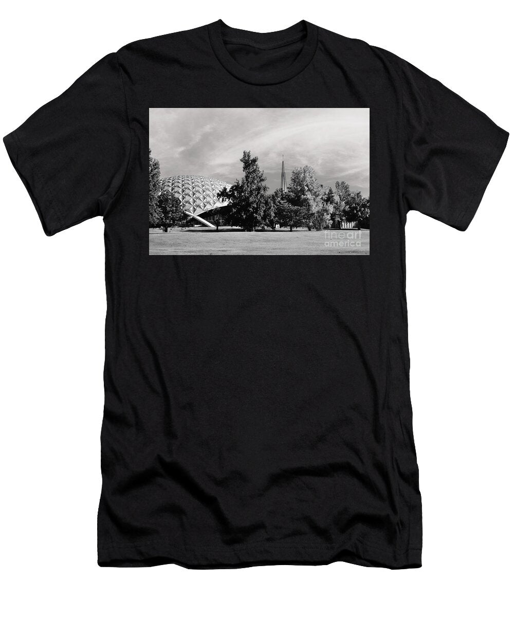 Howard Auditorium and the Prayer Tower Oral Roberts University Black and White Dmr Filho T-Shirt