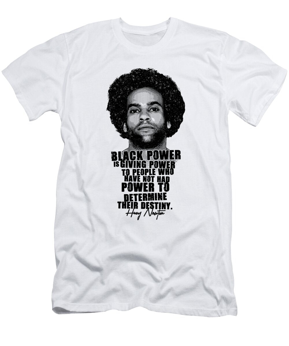 Huey Percy Newton in Lineart with Quotes Andika Bahtiar T-Shirt
