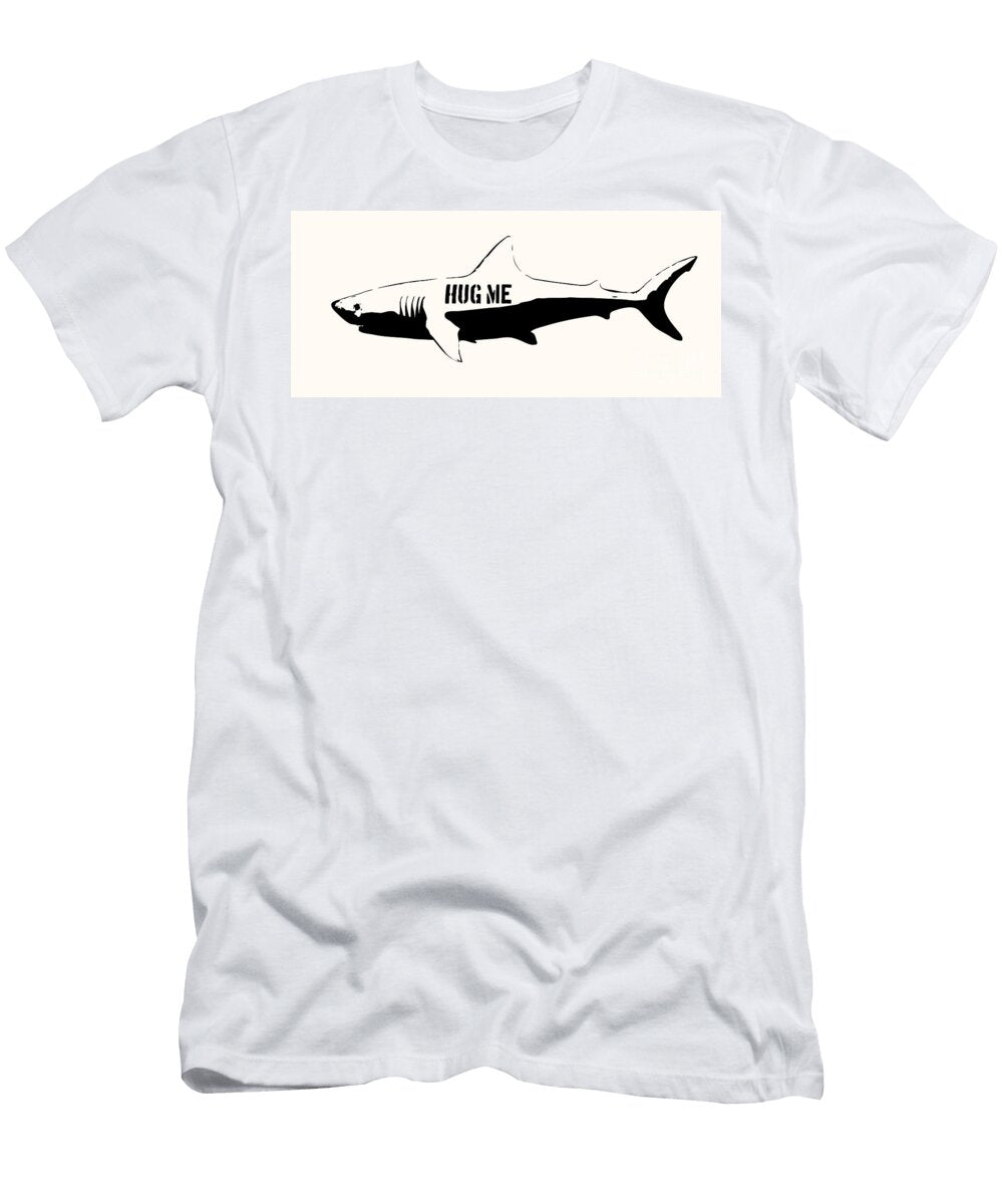 Hug Me Shark Black Pixel Chimp T-Shirt