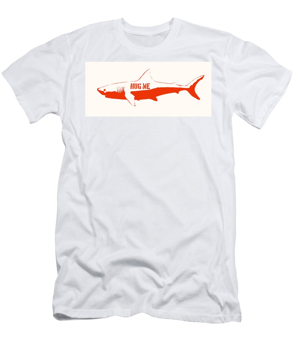 Hug Me Shark Pixel Chimp T-Shirt