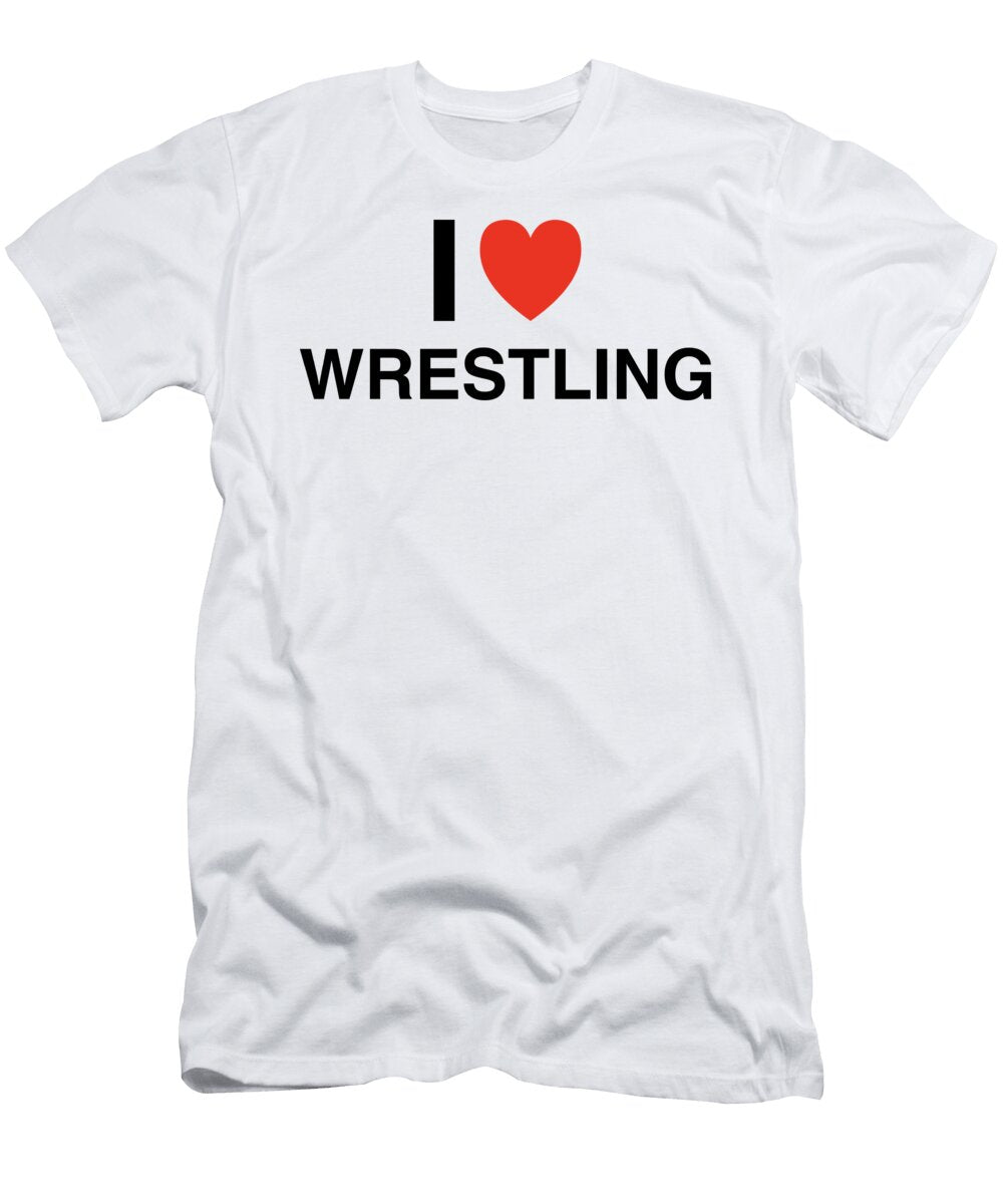 I Heart Wrestling in Black I Heart Everything T-Shirt
