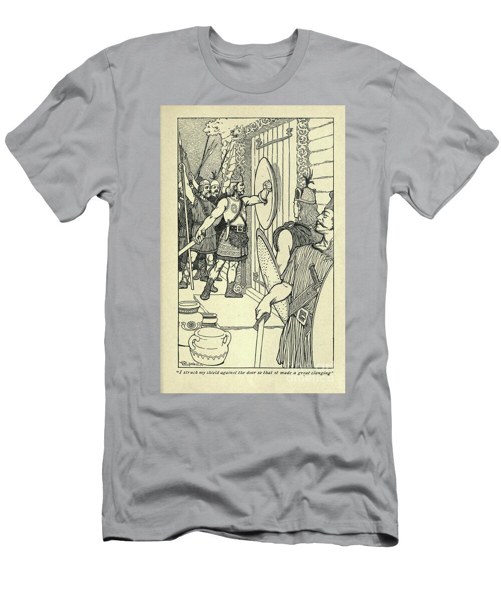 I Struck My Shield Against the Door L1 Historic Illustrations T-Shirt