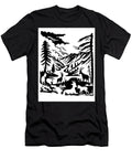 Ibex in Swiss National Park Switzerland Swiss Scherenschnitte Paper Cut Style Aloysius Patrimonio T-Shirt