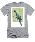 Illustrated Blue Parrot Perched on a Branch Wall Art Prints T-Shirt