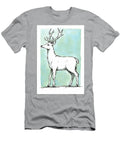 Illustration of a Standing Deer with Large Antlers Wall Art Prints T-Shirt
