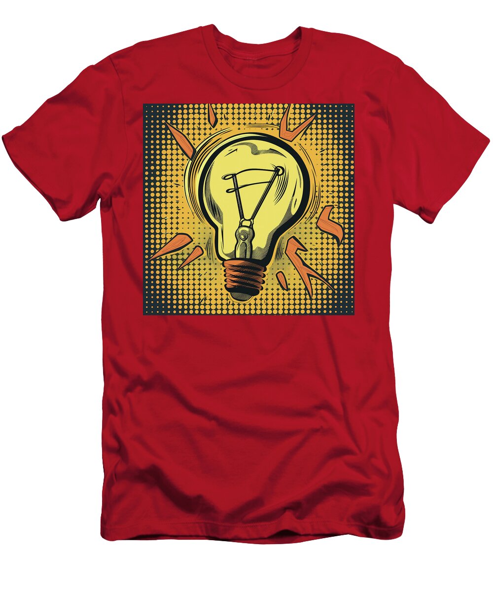 Incandescent Lightbulb Idea Comic Book Panel 141 Mad Paperairplanes T-Shirt
