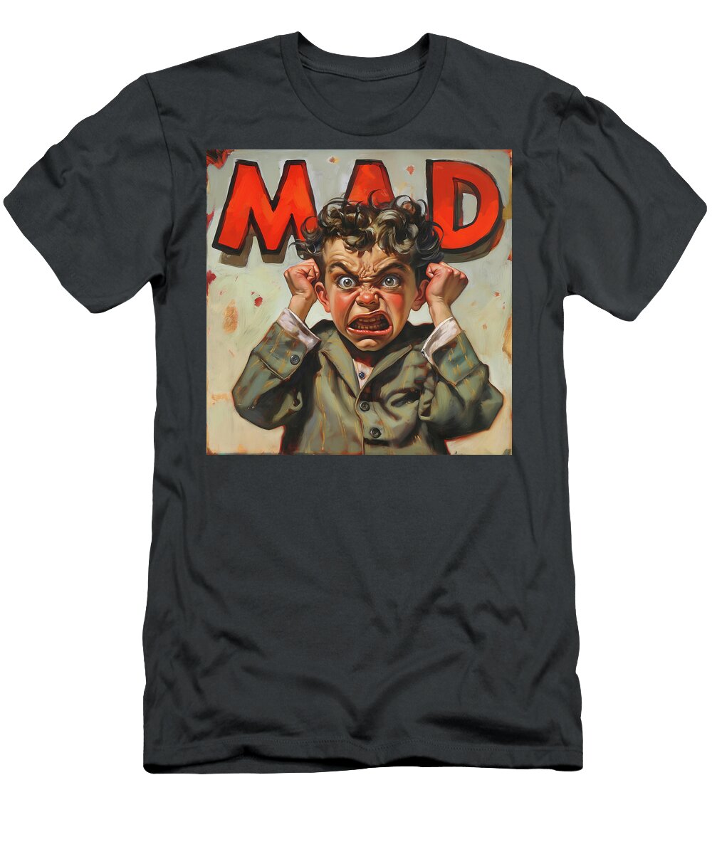 Intense Dude Mad Comic Book Cover 52 Mad Paperairplanes T-Shirt