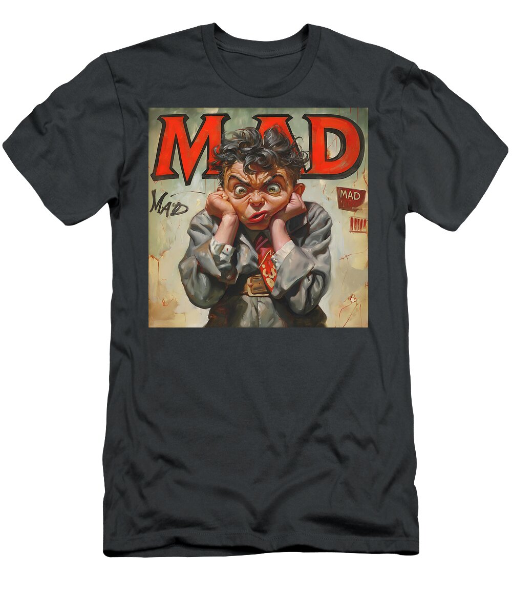 Intense Dude Mad Comic Book Cover 58 Mad Paperairplanes T-Shirt