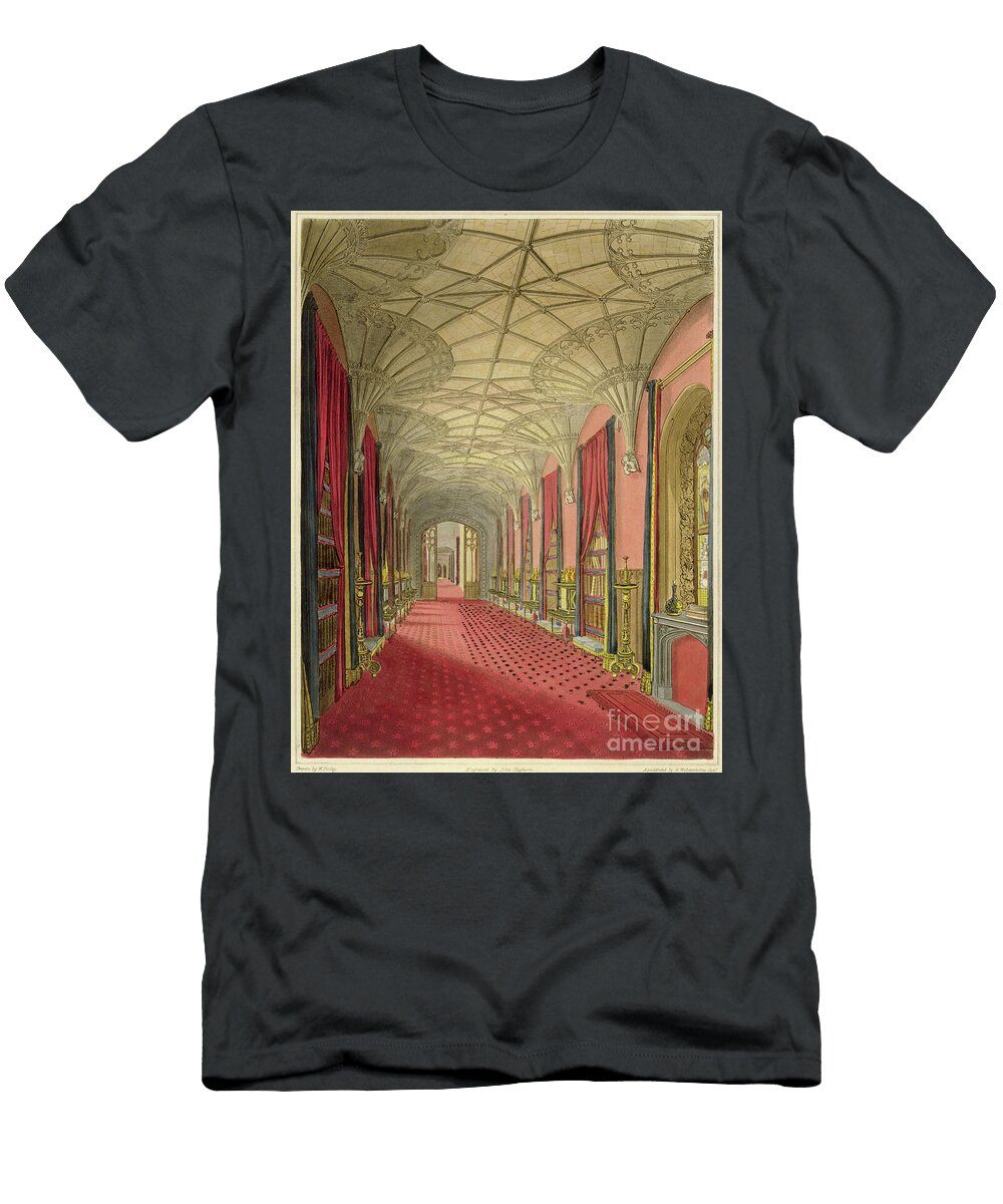 Interior of St Michaels Gallery From Graphic and Literary Illustration of Fonthill Abbey W Finley T-Shirt