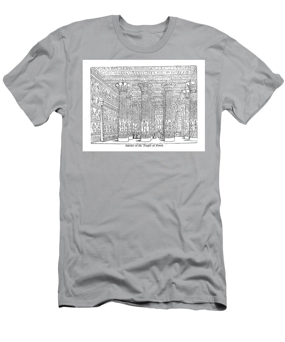 Interior of the Temple At Esneh M1 Historic Illustrations T-Shirt