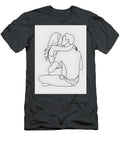 Intimate Art Love Art Kissing Couple Line Drawing Romantic Wall Art Romantic Art No 01 Mounir Khalfouf T-Shirt