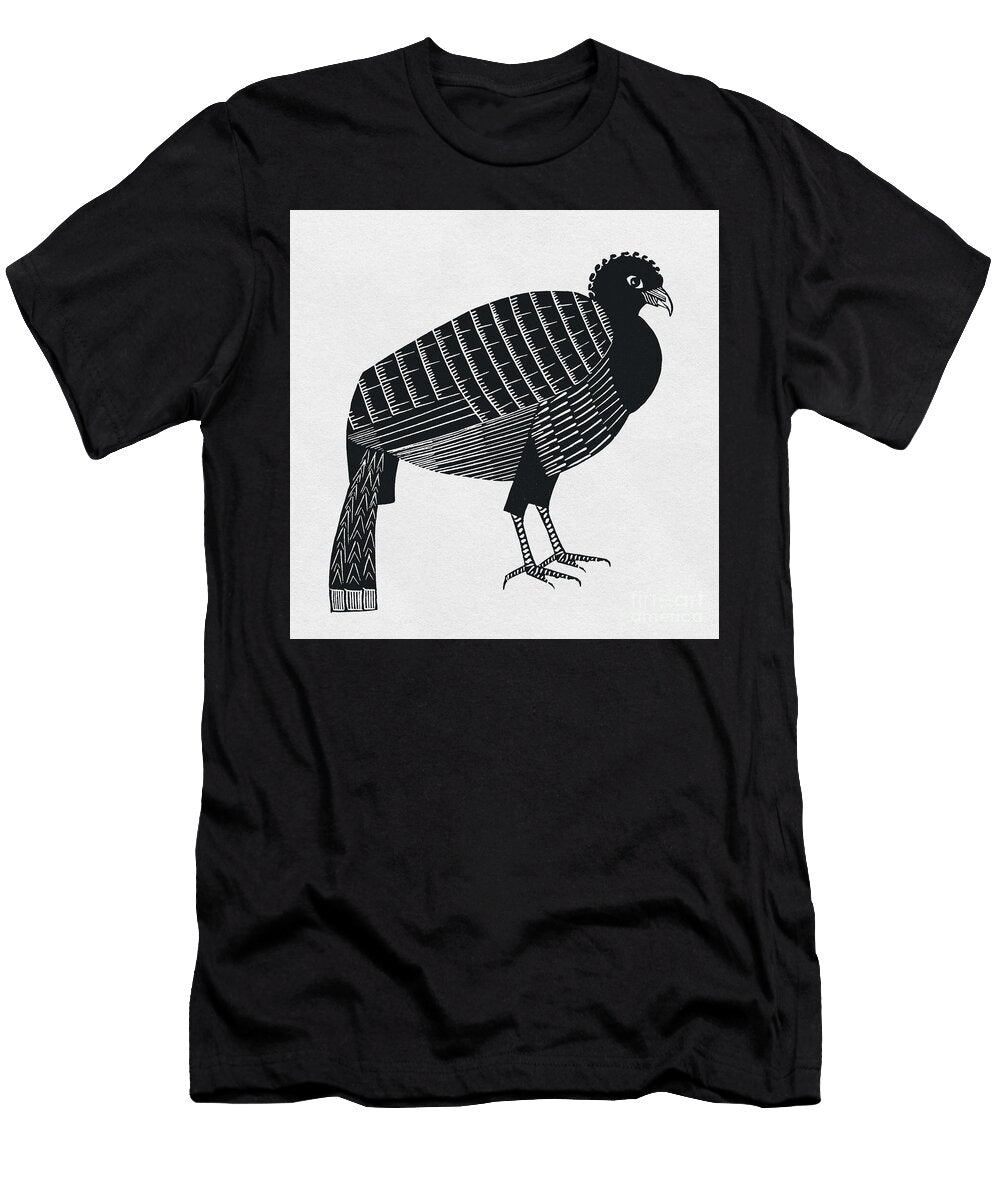 Intricate Black and White Bird Al Fanous T-Shirt