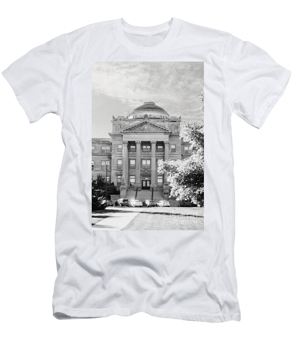 Iowa State University Beardshear Hall Ames Black and White Dmr Filho T-Shirt