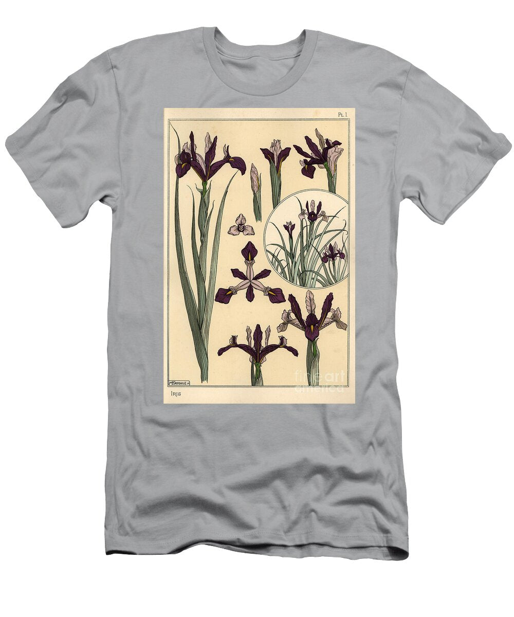 Iris Plant and Flower Parts with Inset 1897 Lithograph Eugene Grasset T-Shirt