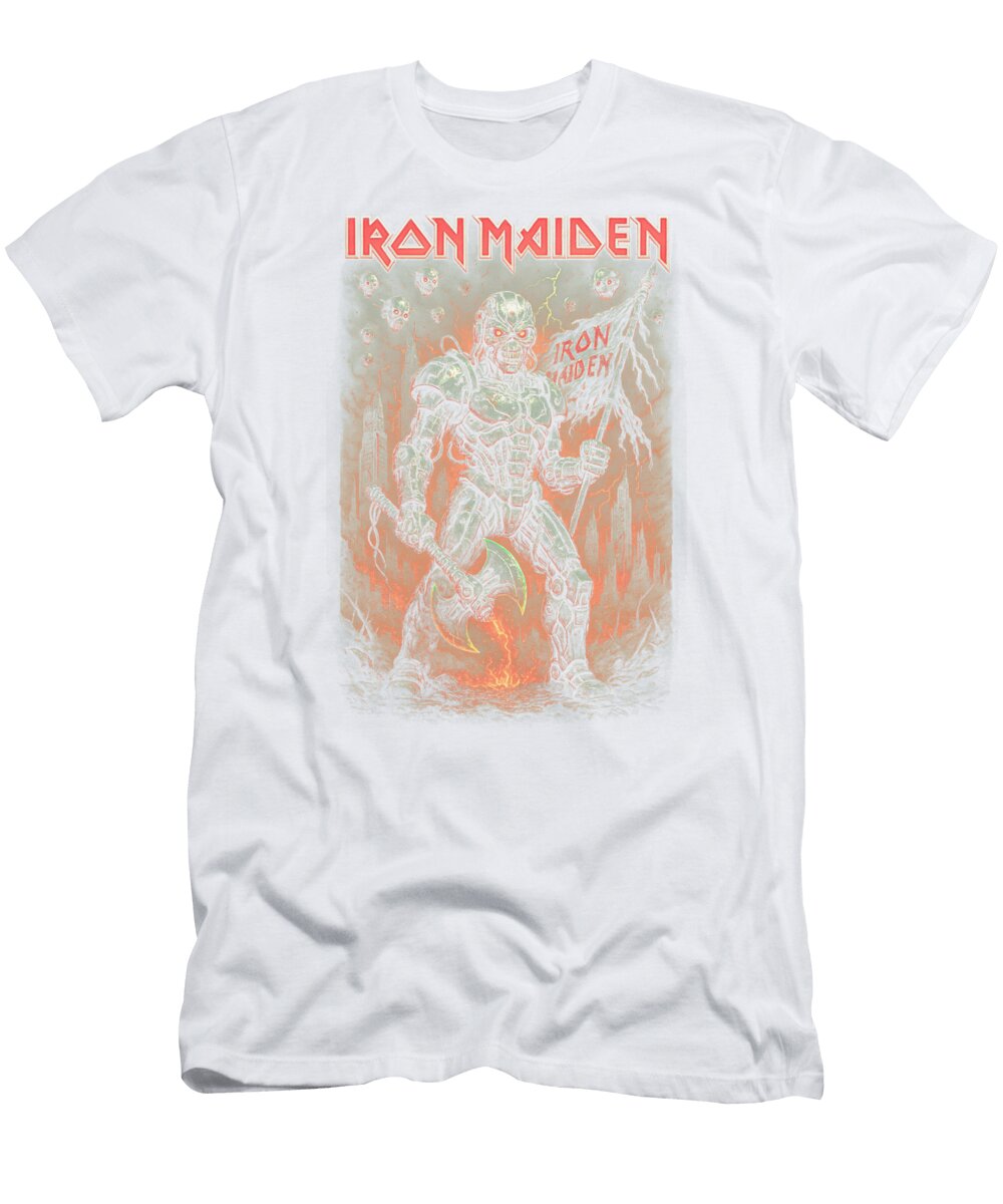 Iron Maiden Eddie Robot Warrior Halftone Design Sabrina Williams T-Shirt