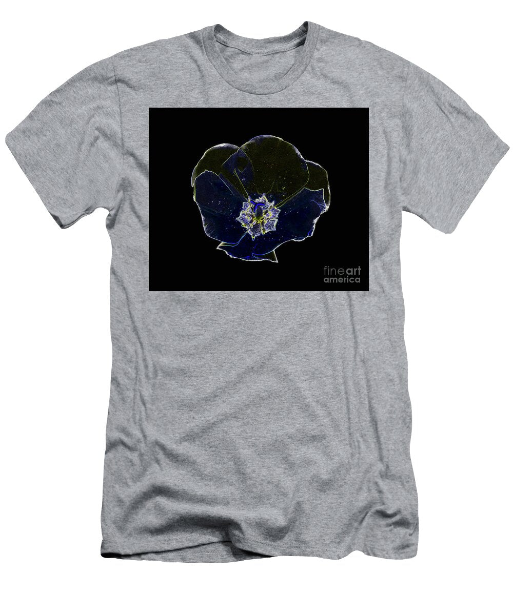 Isolated Neon Flower on Black Background Roy Jacob T-Shirt