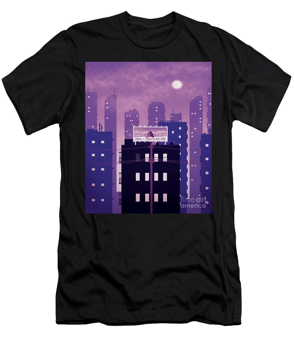 Japan Neon Nightscape Vibrant Urban Hub Mizorey T-Shirt