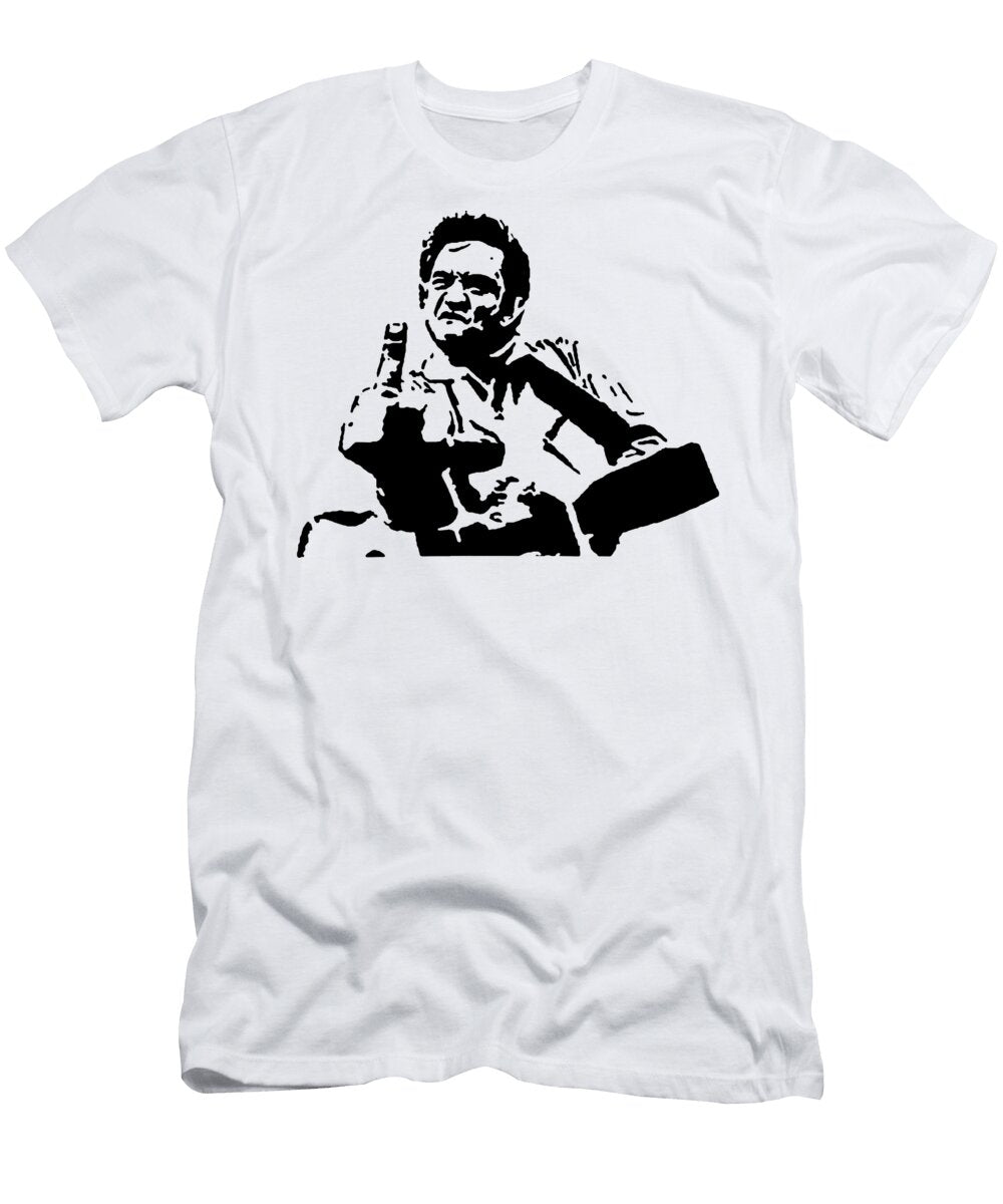 Jaritengah Johnny Putih Cash Hitam Quinton K Turnage T-Shirt