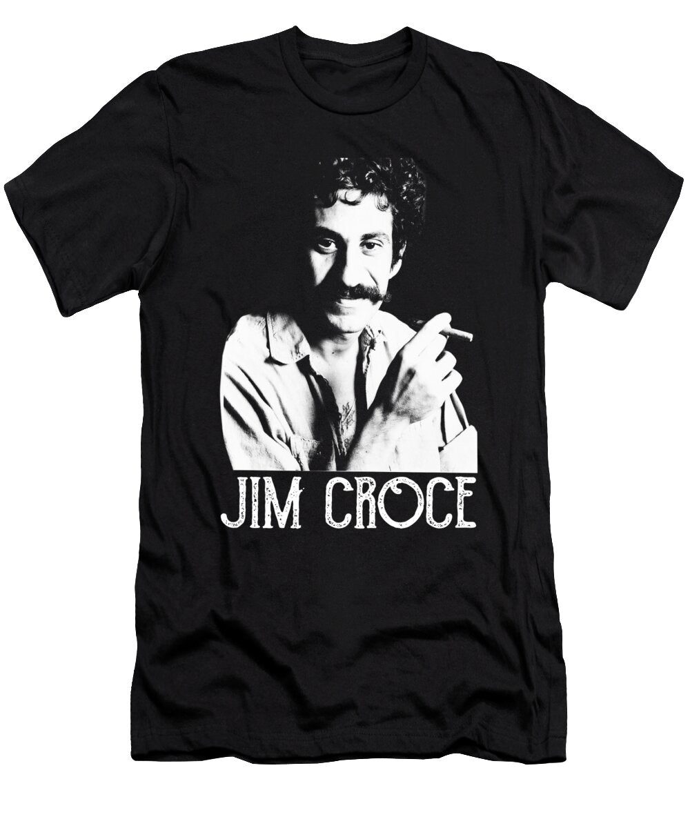 Jim Croce White Stencil Cynthia Pottorff T-Shirt