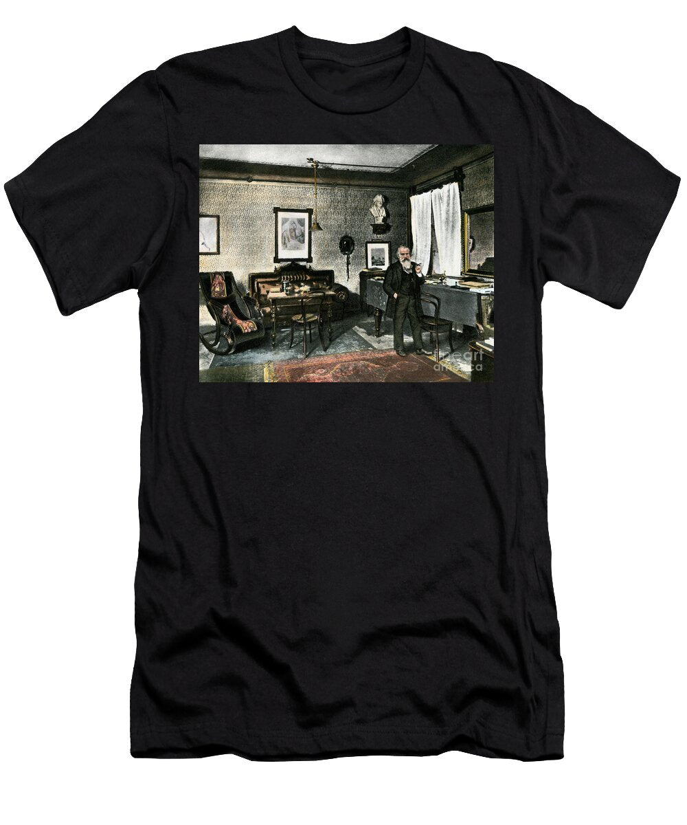 Johannes Brahms 1833 1897 in His Office in Vienna Austria After 1862 Photographie Colorisee 19th Century J Brahms in His Study Vienna 1800s Hand Colored Halftone Reproduction of a Photograph American School T-Shirt