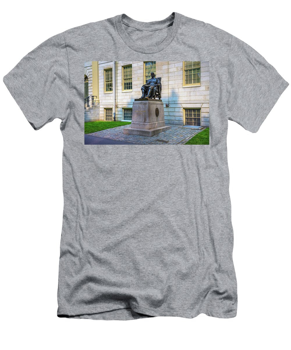 John Harvard Statue At Harvard University Campus in Cambridge Massachusetts Miroslav Liska T-Shirt