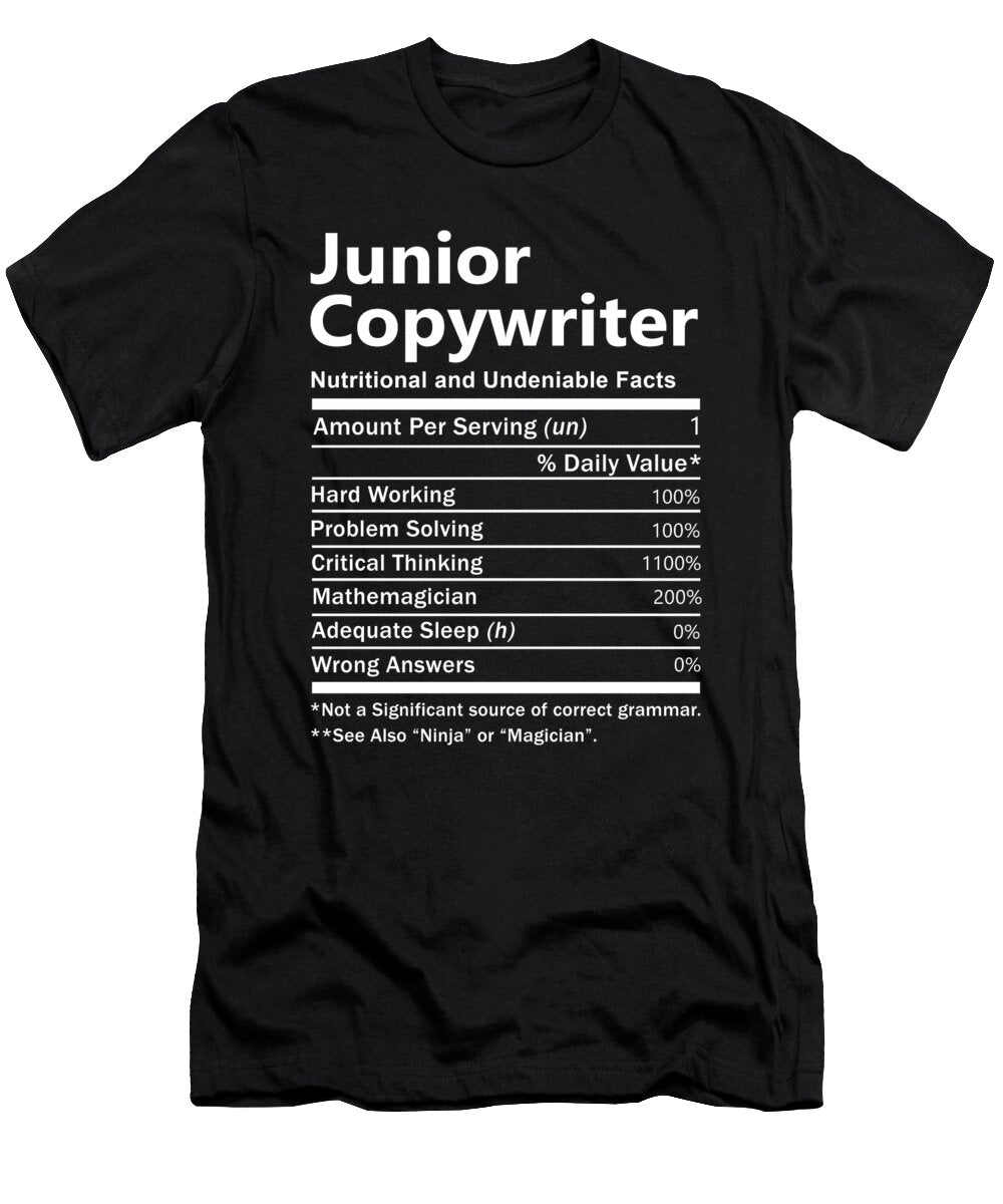 Junior Copywriter Nutrition Factors Gift Item Shi Hu Kang T-Shirt