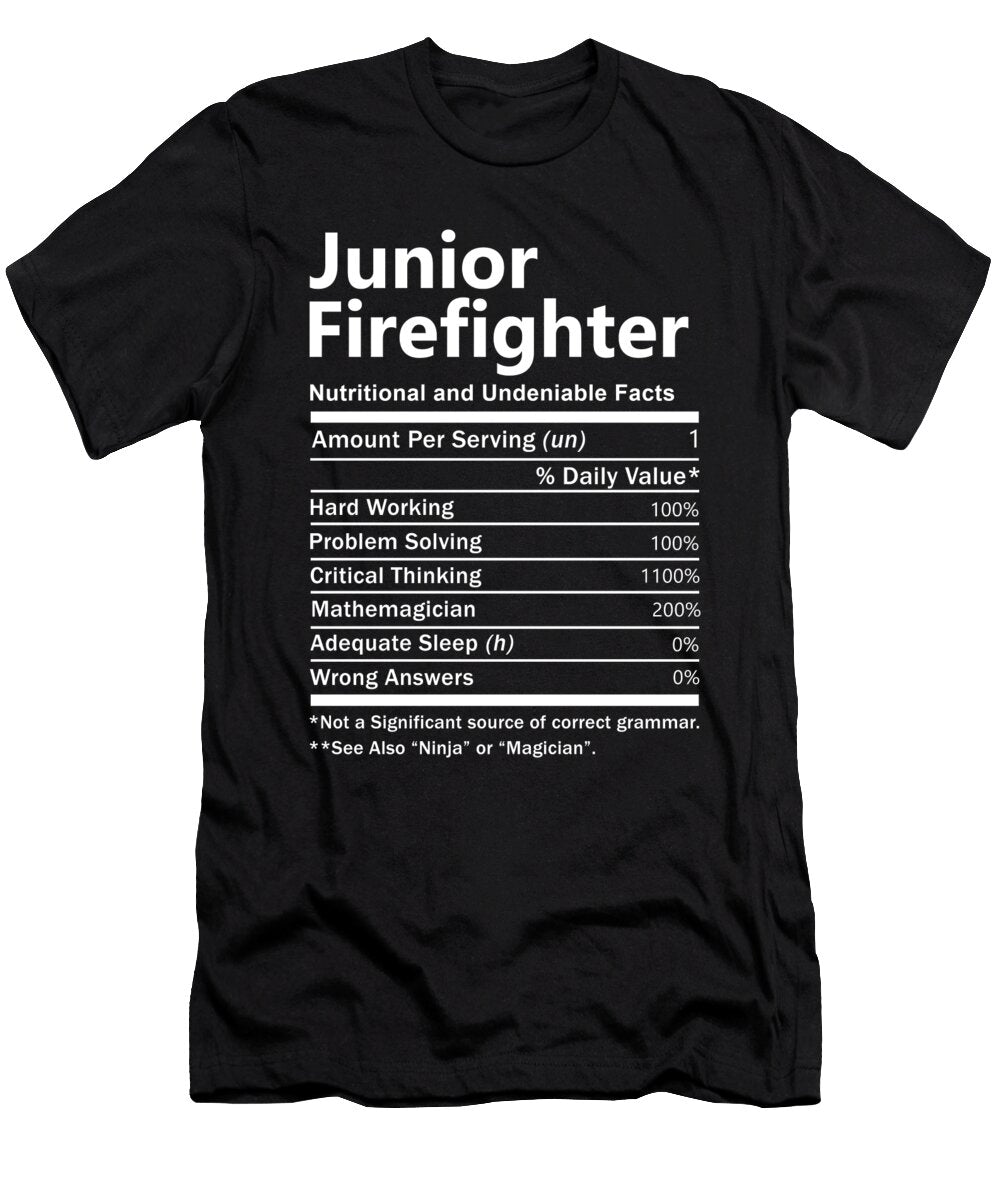 Junior Firefighter Nutrition Factors Gift Item Shi Hu Kang T-Shirt