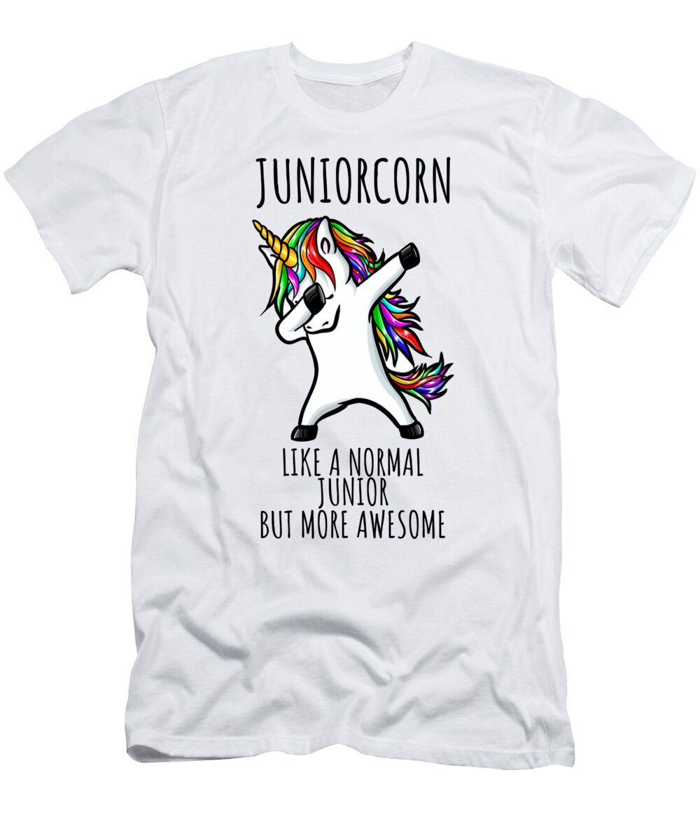 Juniorcorn Funny Unicorn Dabbing Gift Like a Normal Junior But More Awesome Funnygiftscreation T-Shirt