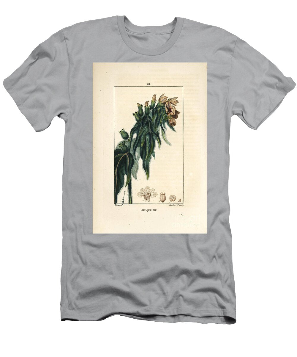Jusquiame Poison Henbane Hyoscyamus Vulgaris Flower Leaf and Seed Pierre Jean Francois Turpin T-Shirt