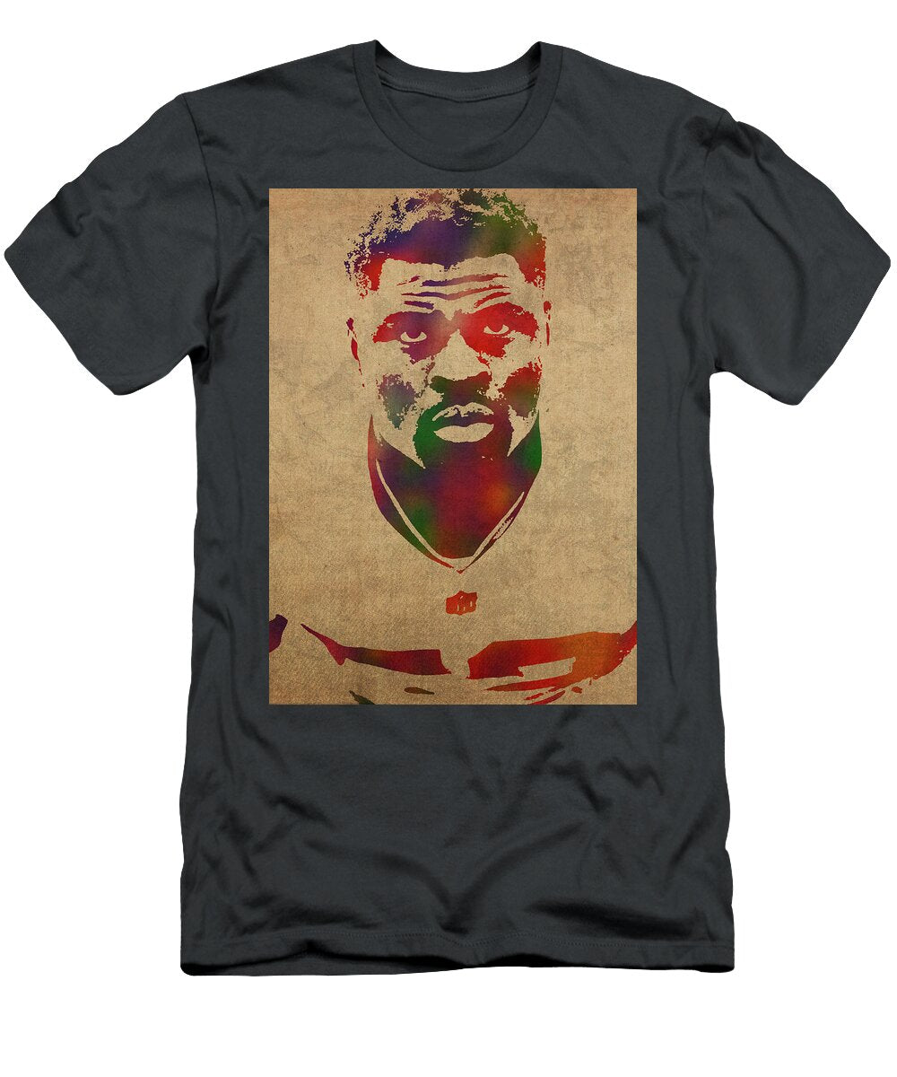 Khalil Mack Watercolor Portrait Design Turnpike T-Shirt