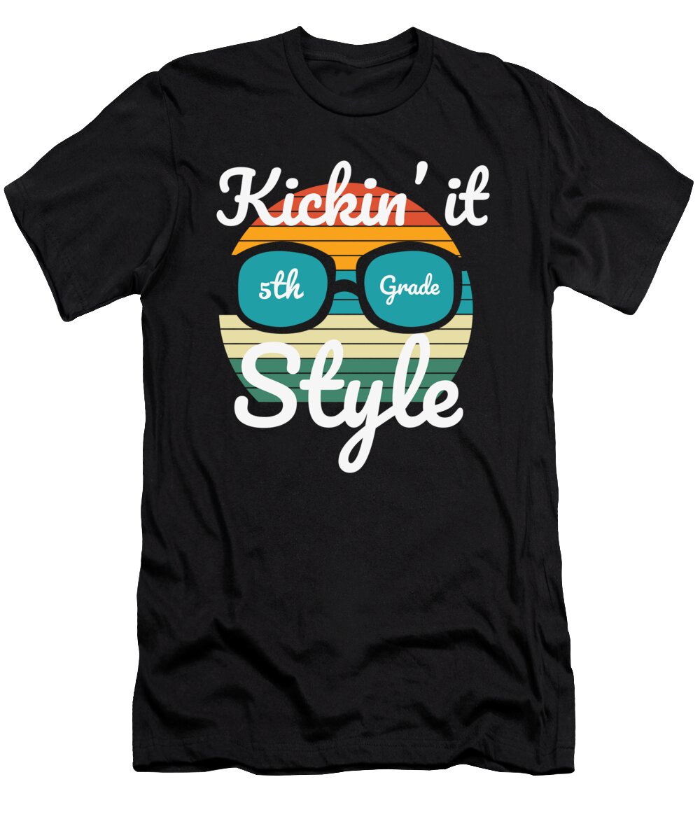 Kickin It 5th Grade Style with Retro Sunset Licensed Art T-Shirt