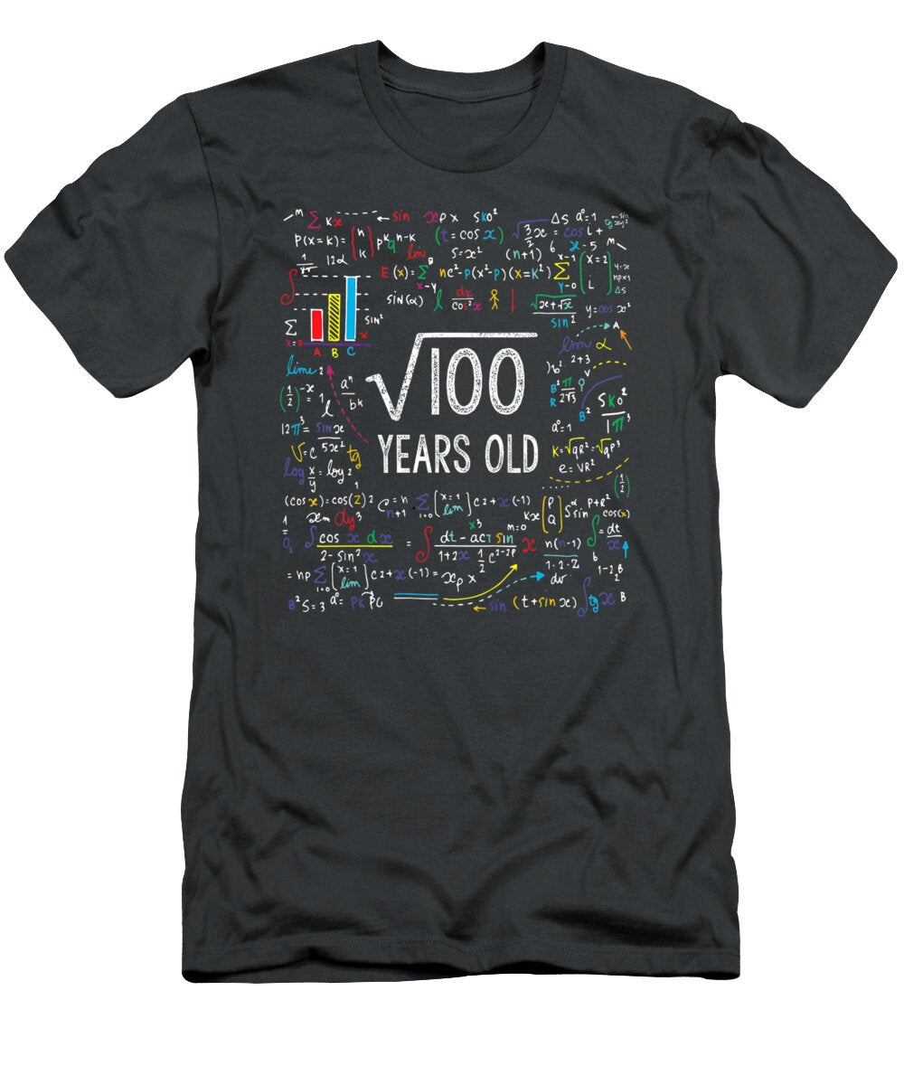 Kidsquare Root of 100 10th Birthday 10 Year Old Math Bday Junior Nelleh T-Shirt