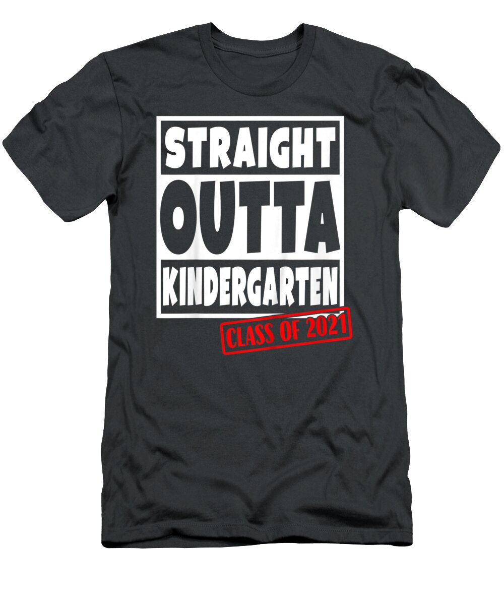 Kidstraight Outta Kindergarten Class of 2021 Funny Graduation Junior Nelleh T-Shirt