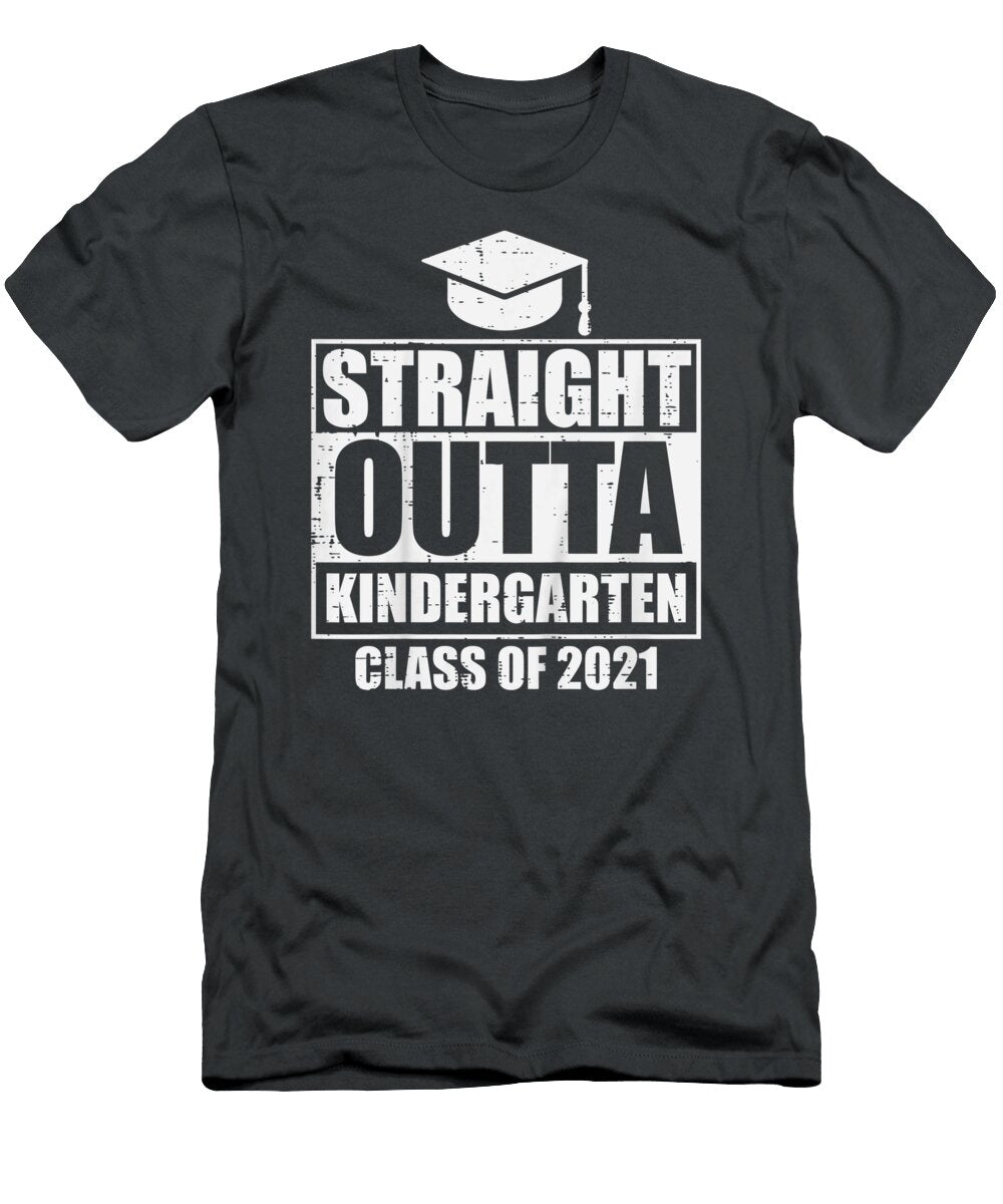 Kidstraight Outta Kindergarten Class of 2021 Graduation Kids Junior Nelleh T-Shirt