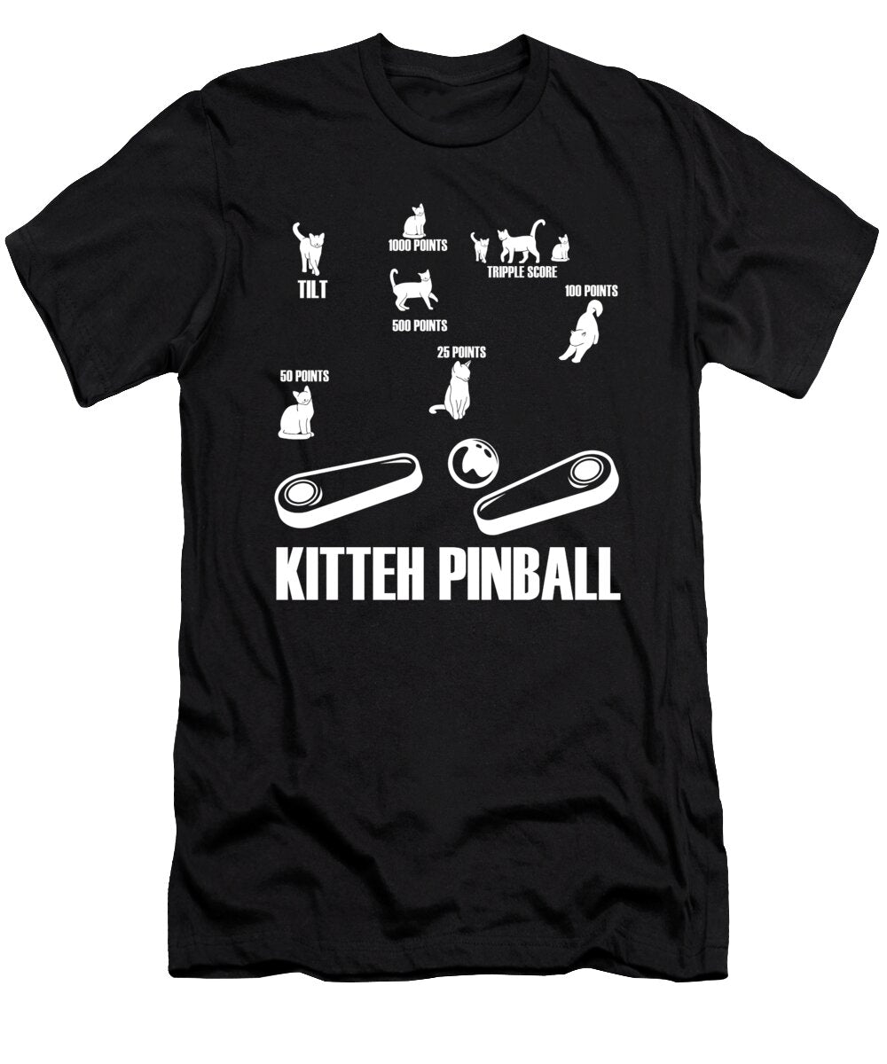 Kitteh Pinball Machine Game Arcade Gamer Florian Dold Art T-Shirt