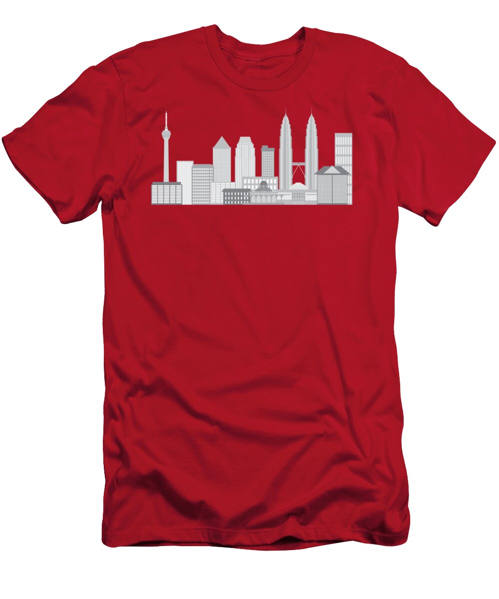 Kuala Lumpur City Skyline Illustration Jit Lim T-Shirt
