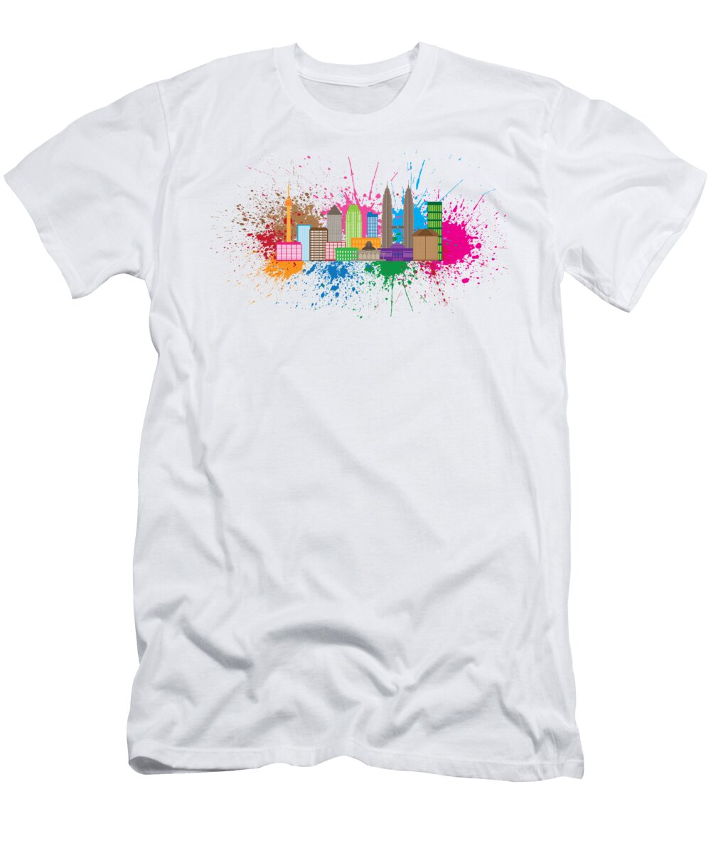 Kuala Lumpur City Skyline Paint Splatter Illustration Jit Lim T-Shirt