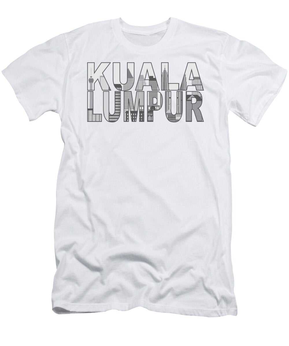 Kuala Lumpur Skyline Text Outline Illustration Jit Lim T-Shirt
