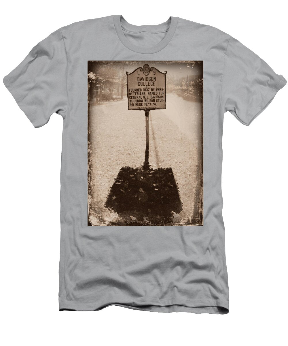 L 9 Davidson College Historical Aged Brown Paulette Wright T-Shirt