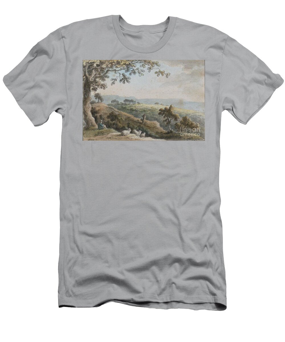 Landscape with a Shepherd and His Sheep Anthony Devis T-Shirt