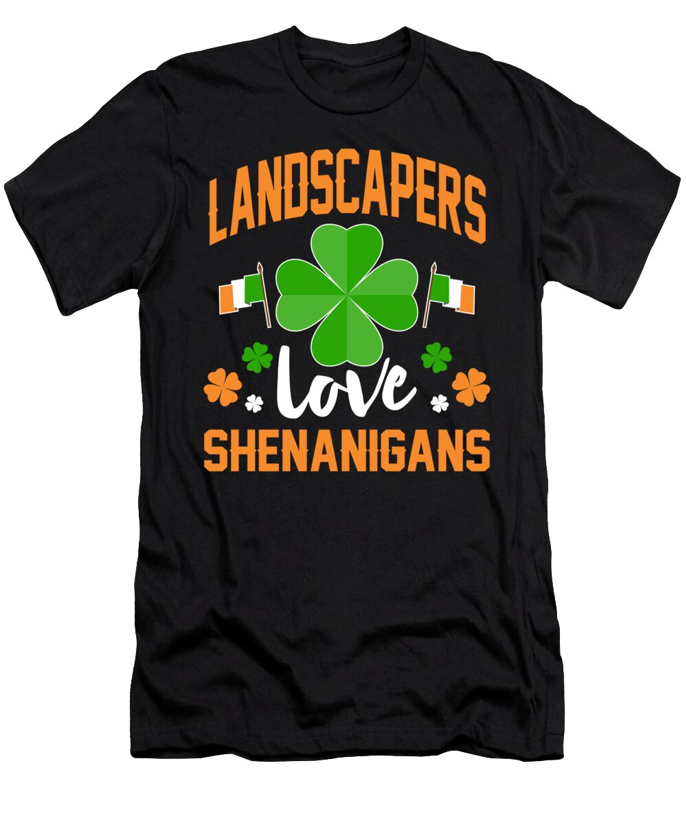 Landscapers Love Shenanigans St Patricks Day Orange Pieces T-Shirt