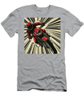 Leaning Red Race Bike Comic Book Art 47 Mad Paperairplanes T-Shirt
