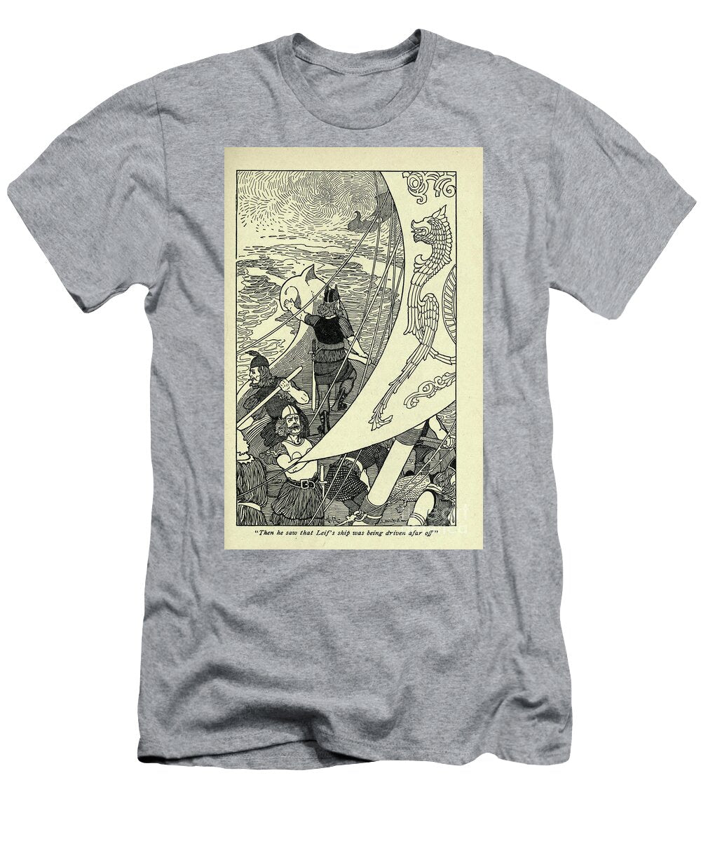 Leifs Ship Was Being Driven Afar Off L2 Historic Illustrations T-Shirt