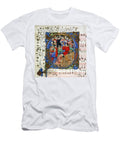 Letter of a Medieval Drinking Song From Windsor Carol Book Circa 1440 Miniature European School T-Shirt