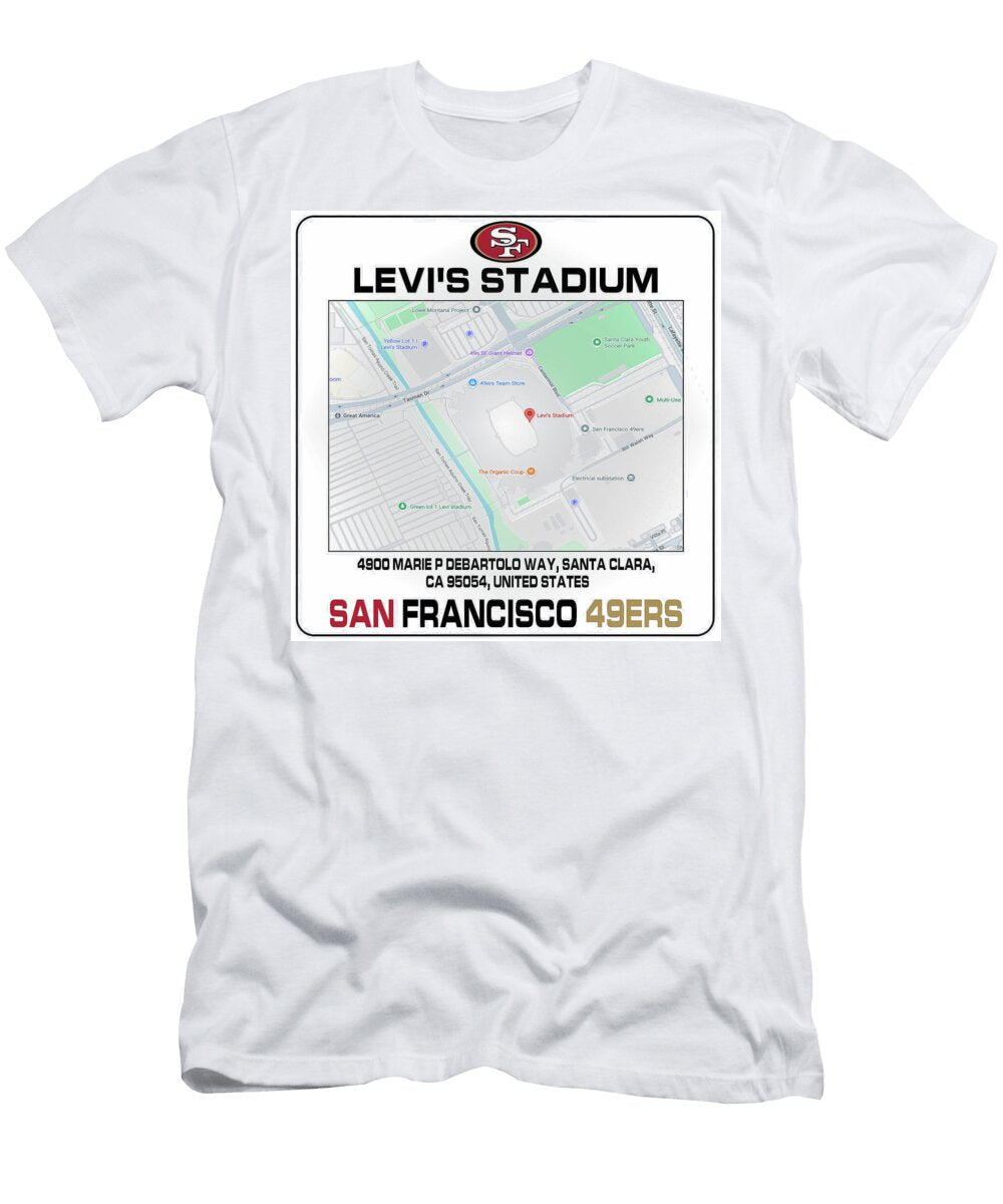 Levis Stadium Map Kevin Walker and Pixel Reverie T-Shirt