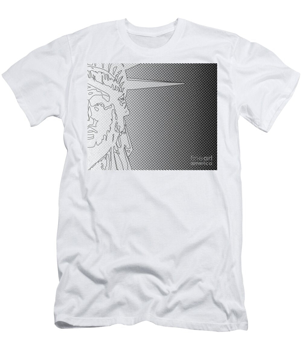 Liberty Image Halftone Outline Drawing Bigalbaloo Stock T-Shirt