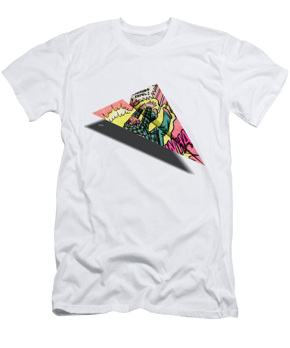 Like Charges Repel Mad Paper Airplane Yopedro T-Shirt