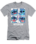 Lilo and Stitch Stitch Blocks Juniors Cropped Cotton Blend Chelsea Weaving T-Shirt